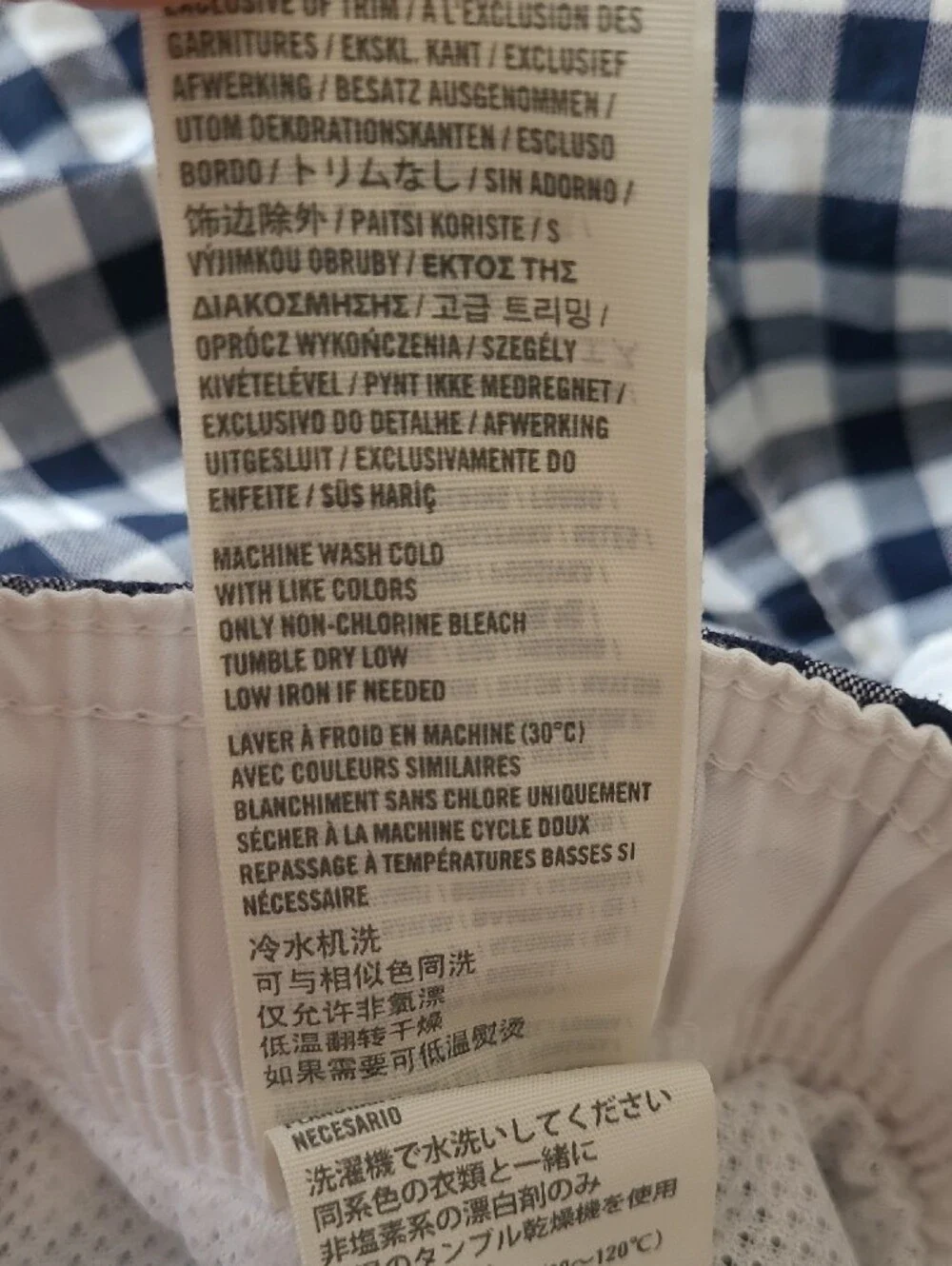 Abercrombie & Fitch Navy and White Checkered Swim Trunks